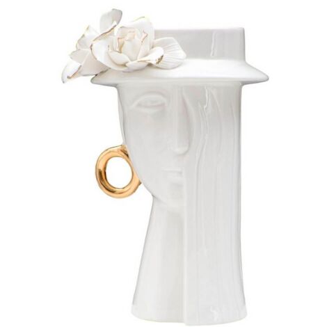 Vaso decorativo donna in porcellana bianca per decorazioni ambienti