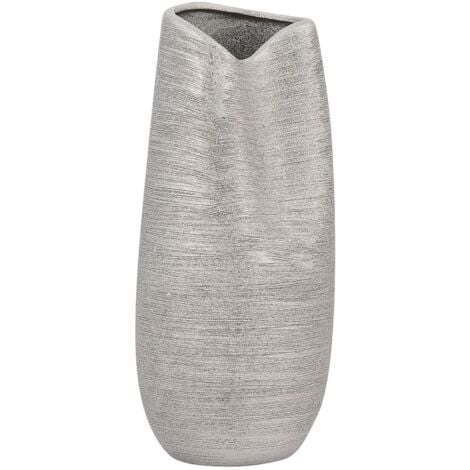 Vaso Decorativo in gres porcellanato Argentata Forma Irregolare 12 x 32 cm