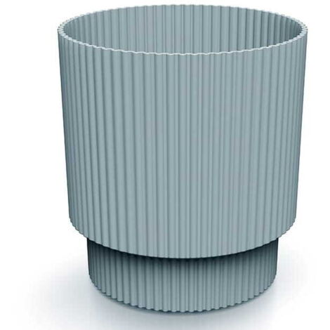 Vaso decorativo in plastica a righe grigio chiaro 15,7x14,6 cm Milly Round