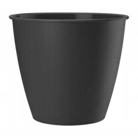 Vaso decorativo in plastica per fiori, antracite, Azalea, 17x15,7 cm