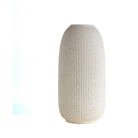 Vaso Decorativo Moderno da Interno in Ceramica – Collezione Design Elegante per Arredo Casa,Vasi Da Soggiorno, Tavolo o Salotto Soprammobile Di Design Anfora Rigata - Bianco Natural