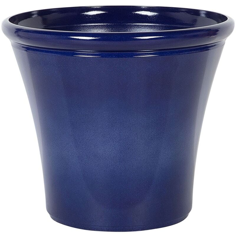 Vaso Rotondo Resistente in Fibra di Argilla Blu Navy Lucido ø 46 cm Kokkino