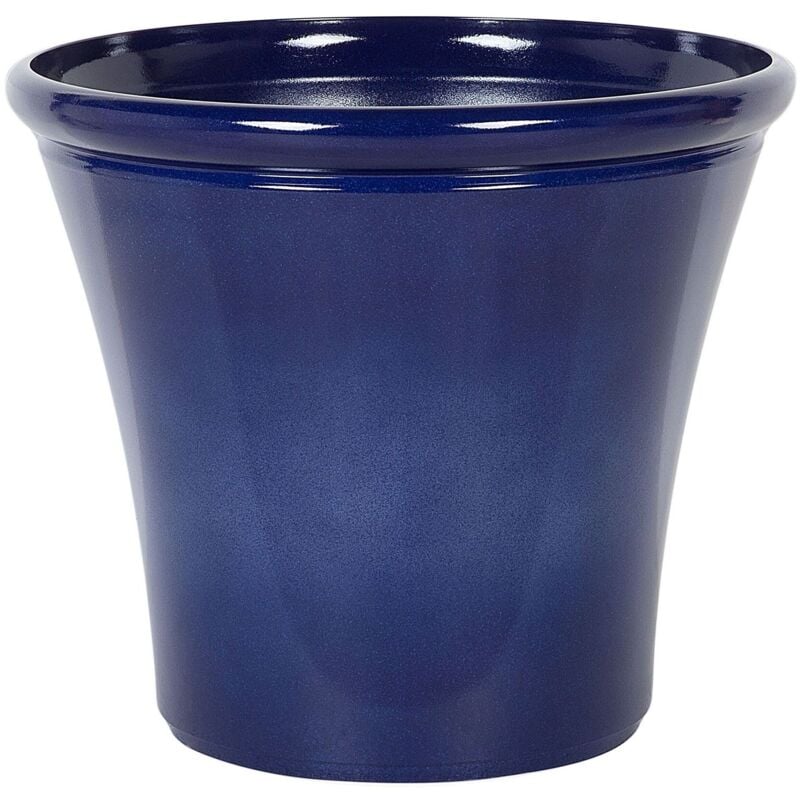 Vaso Rotondo Resistente in Fibra di Argilla Blu Navy Lucido ø 55 cm Kokkino