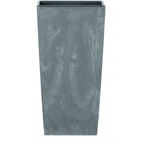 ZANVIC Vaso di fiori Prosperplast Urbi in plastica effetto quadrato alto 26,6 L CON vasca color grigio chiaro 50 (altezza) x 26,5 (larghezza) x 26,5 (profond