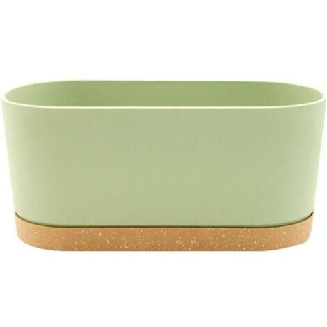 Vaso di plastica rettangolare per piante, vaso per verdure, balcone, semplice, per camera da letto, balcone, sala (verde, A), 40 × 17,8 cm