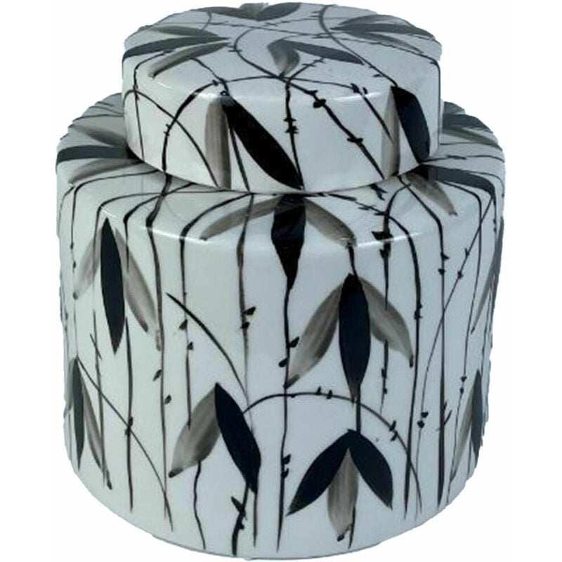 Dkd Home Decor - Vaso Porcellana Nero Bianco 17 x