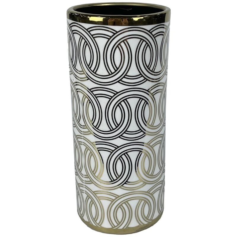 Vaso DKD Home Decor Porcellana Dorato Bianco