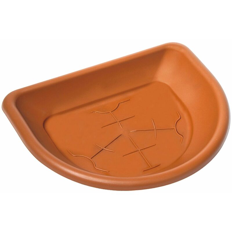 Vaso e sottovaso color terracotta in resina a parete Telcom Ulisse - Sottovaso