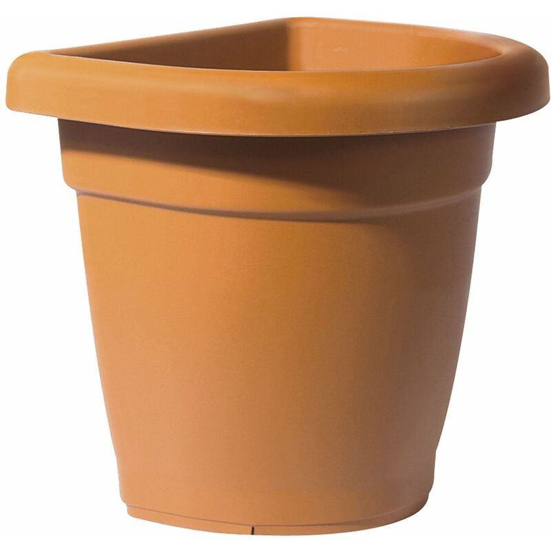 Vaso e sottovaso color terracotta in resina a parete Telcom Ulisse - Vaso