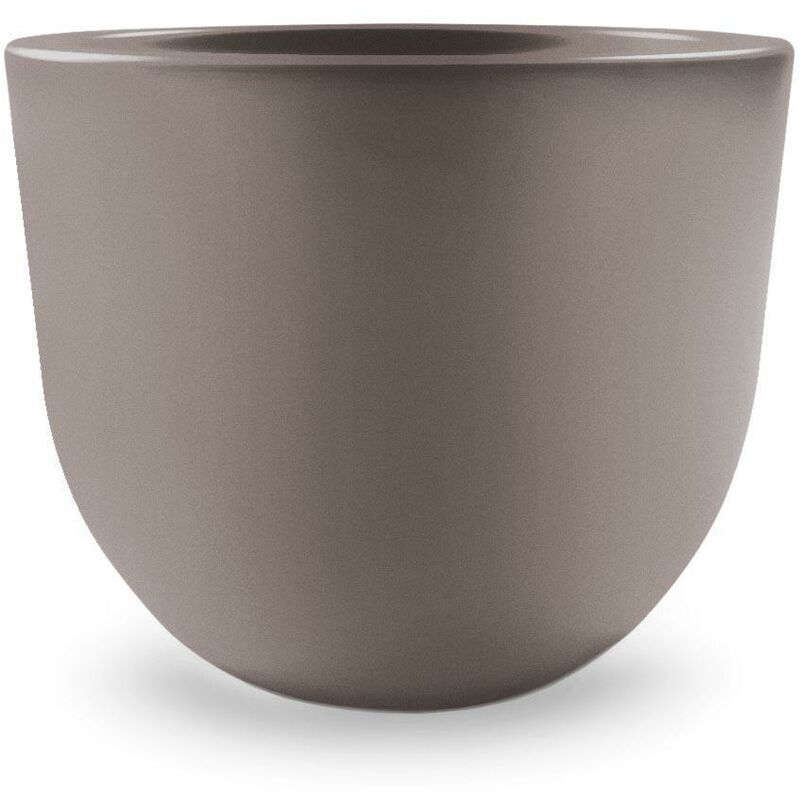 Vaso rotondo in resina 'Eggy' 45 cm. Taupe