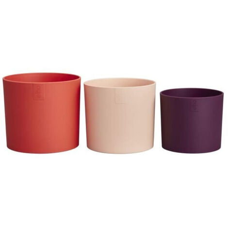 Vaso - Elho - Lex Pott - Set 14 - Rosso Rosa Viola - L 14 x P 13,8 x A 12 cm - Interno - 100% riciclato
