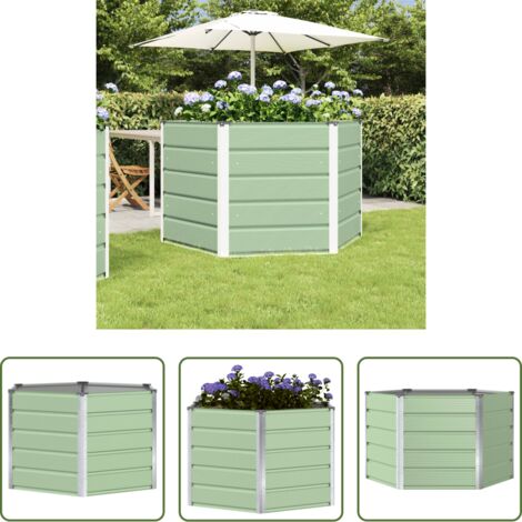 Vaso esagonale -  Fioriera Verde Pastello 129 x 129 x 75 cm Acciaio