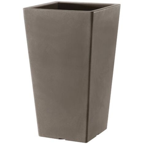 Vaso ''Essential Pasubio'' alto in plastica per fiori e piante da esterno e giardino -70 cm / Bianco