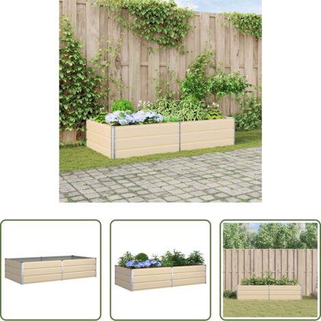 Vaso esterno -  Fioriera Avorio 195 x 100 x 45 cm Acciaio zincato