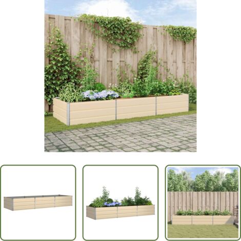Vaso esterno -  Fioriera Avorio 290 x 100 x 45 cm Acciaio zincato