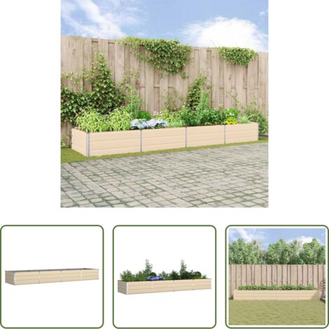 Vaso esterno -  Fioriera Avorio 385 x 100 x 45 cm Acciaio zincato