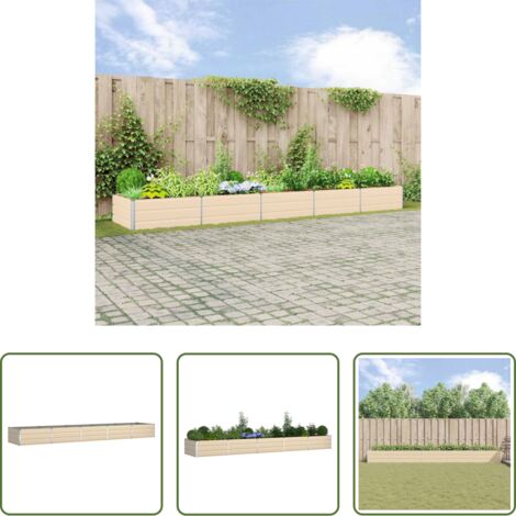 Vaso esterno -  Fioriera Avorio 480 x 100 x 45 cm Acciaio zincato