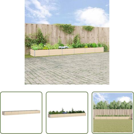 Vaso esterno -  Fioriera Avorio 580 x 100 x 45 cm Acciaio zincato