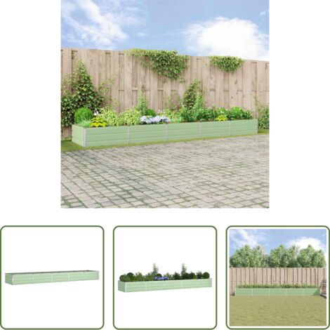 Vaso esterno -  Fioriera Verde Pastello 480 x 100 x 45 cm Acciaio zincato