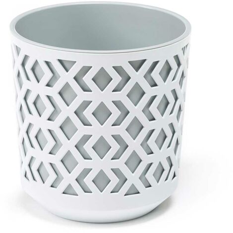 Vaso etnico bianco e grigio 14xh15 cm
