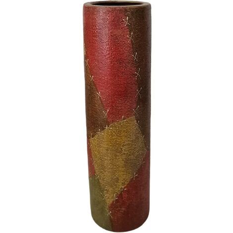 Vaso etnico porta fiori effetto patchwork centro tavola in ceramica per piante decorazione casa soggiorno idea regalo