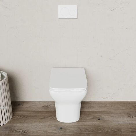 Vaso Filomuro Rimless in Ceramica Bianco Lucido con Sedile Soft-close Mod. Havana