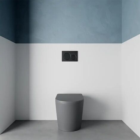 Vaso Filomuro Rimless in Ceramica Grigio Opaco con Sedile Soft-close Mod. Vienna