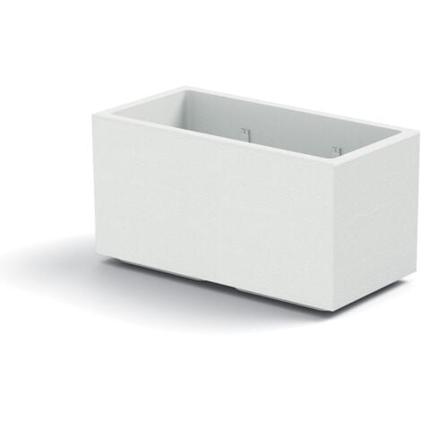 Vaso Fioriera Matheria da 100cm rettangolare di design moderno con ruote vari colori - Colore: Bianco