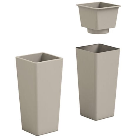 VASO FIORIERA QUADRATO ALTO 85 CM "CLOU" Veca - Colore: Avana