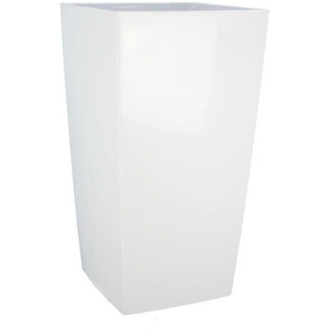 Vaso fiorito quadrato RIVIERA NUANCE - Plastica - L38xP38xH69 cm - Bianco