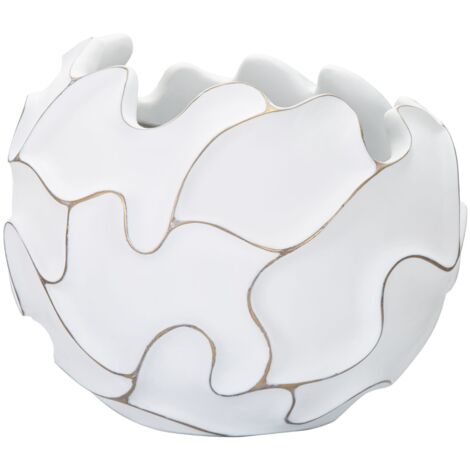 Vaso Gaspeau Lines 44x37x44 cm in Poliresina Bianco