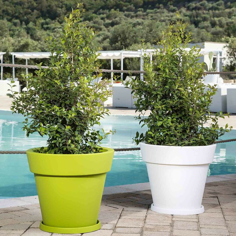 

Jardinera redonda de resina diámetro 80 cm mod. Gemma marrón