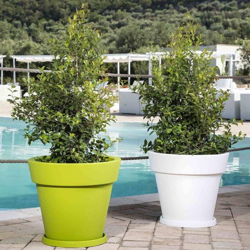 

Jardinera redonda de resina diámetro 80 cm mod. Gemma verde