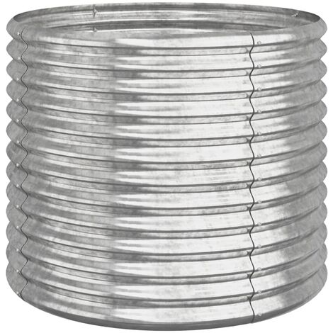 Vaso Giardino Acciaio Zincato 80x80x68 cm Argento vidaXL