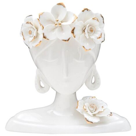 Vaso giovane donna in porcellana bianca per decorazioni ambienti
