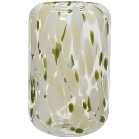 VASO GLASS D.16XH32CM VERDE / CREMA.