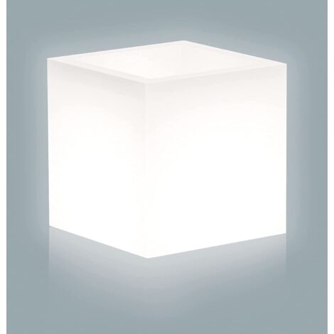 Vaso Home Light Cubo - 40x40x40h - Bianco - Design Elegante per Interni ed Esterni