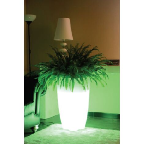 Vaso home light quadro bianco con luce giardino arredo esterno - Salone