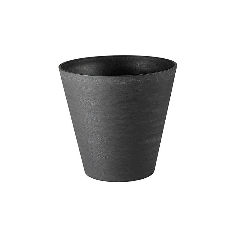 Re-pots hoops - pot écologique en plastique recyclé et recyclable, design made in italy (20 cm, noir) - Teraplast