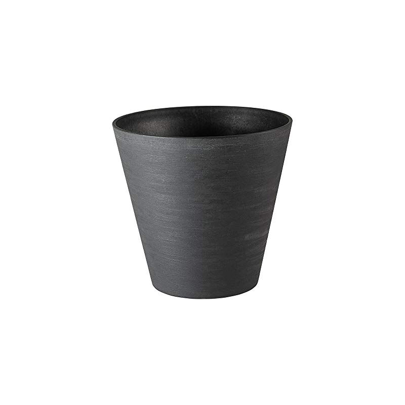 Teraplast - re-pots hoops - pot écologique en plastique recyclé et recyclable, design made in italy (16 cm, noir)