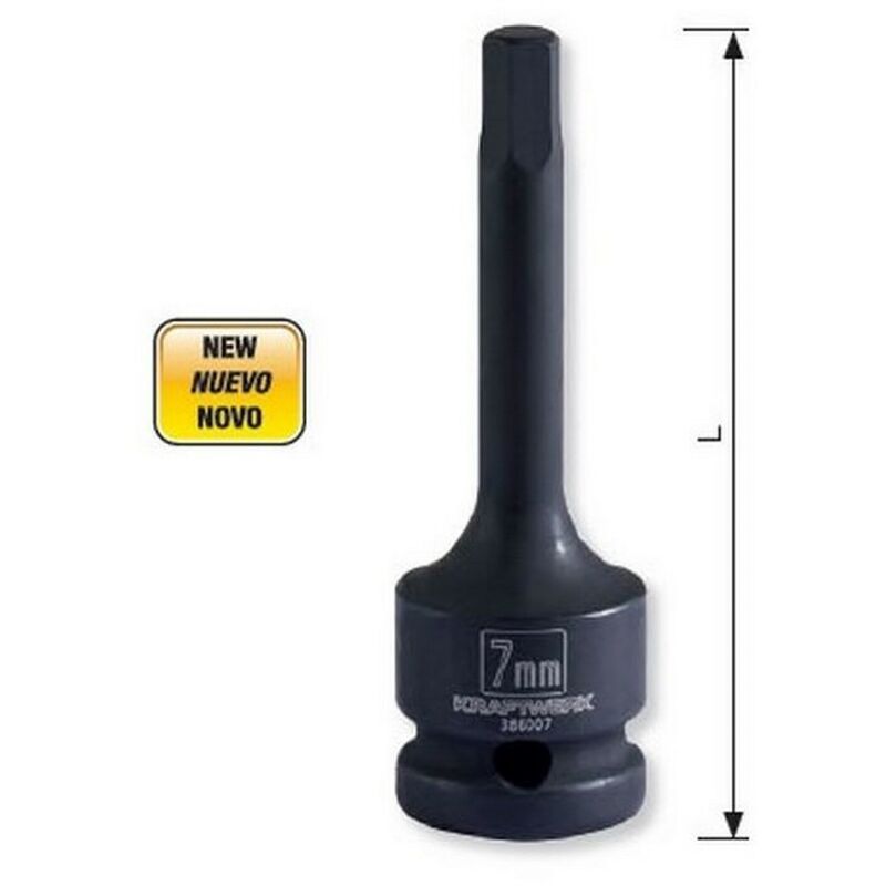 

386009 - Vaso impacto hexagonal 9 mm insercion 1/2 pulgada - Kraftwerk