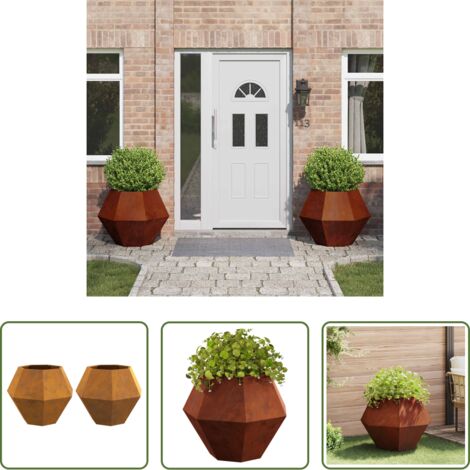 Vaso in acciaio -  Fioriera 2 pcs Ruggine 75 x 75 x 60 cm