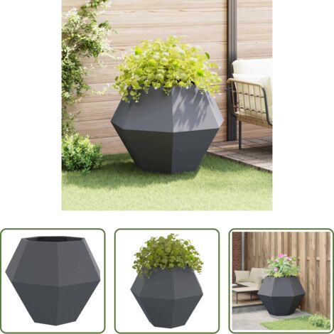 Vaso in acciaio - Fioriera Antracite 100 x 100 x 80 cm Acciaio