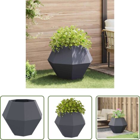 Vaso in acciaio -  Fioriera Antracite 75 x 75 x 60 cm Acciaio