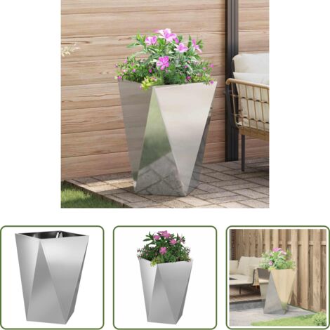 Vaso in acciaio -  Fioriera Argento 50 x 50 x 75 cm Acciaio zincato