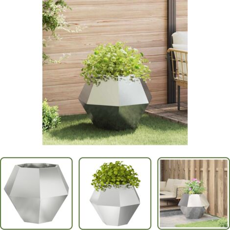 Vaso in acciaio -  Fioriera Argento 75 x 75 x 60 cm Acciaio zincato