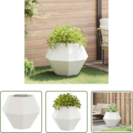 Vaso in acciaio -  Fioriera Bianco 75 x 75 x 60 cm Acciaio