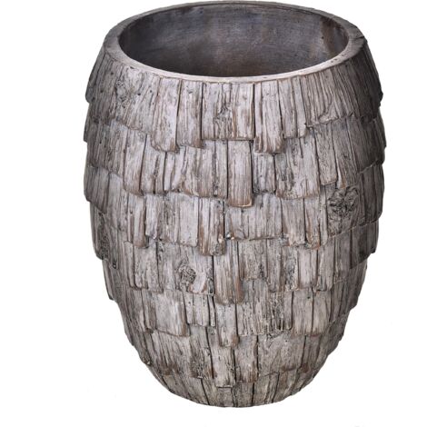 Vaso in Ceramica con Effetto Legno H 30 cm