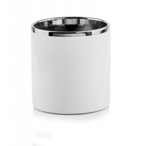 Vaso in ceramica per piccoli fiori, bianco, 8 cm