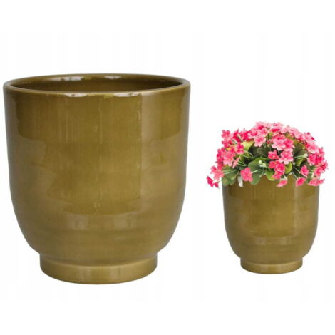 Vaso in ceramica su stelo decorativo color pistacchio, 13,5 cm Azzurro